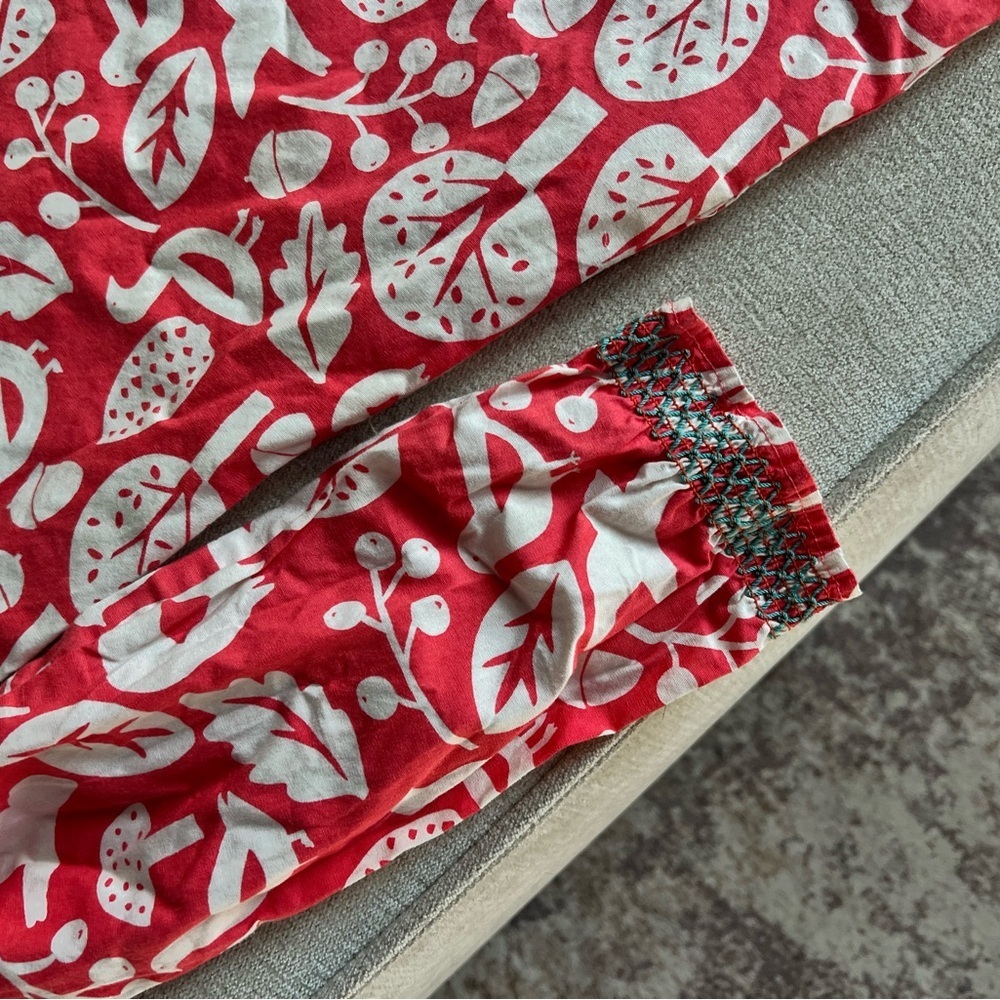 Mini Boden Bird Floral Botanical Long Sleeve Dress - Picture 9 of 9